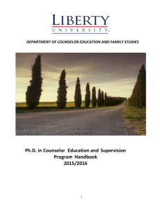 Ph.D.	in	Counselor	 Education	and	 Supervision Program	 Handbook 2015/2016