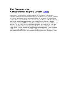 Plot Summary for A Midsummer Night's Dream  (