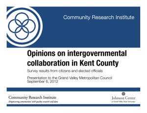 Opinions on intergovernmental collaboration in Kent County Community Research Institute