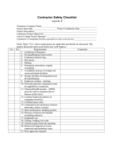 Contractor Safety Checklist