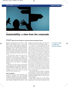 I Sustainability: a view from the crossroads
