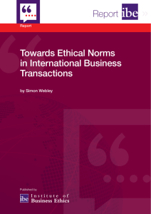 Report Towards Ethical Norms in International Business Transactions