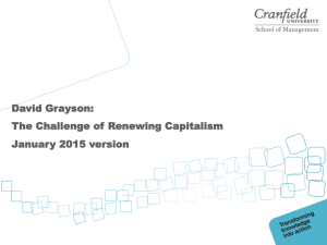 David Grayson: The Challenge of Renewing Capitalism January 2015 version