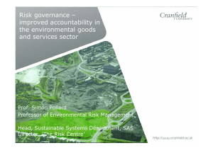 Risk governance – improved accountability in the environmental goods and services sector