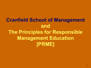 Cranfield School of Management and The Principles for Responsible Management Education
