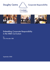 Embedding Corporate Responsibility in the MBA Curriculum by Chris Marsden OBE