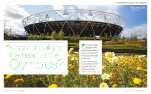 Is sustainability at  F Is sustainability at the heart of the Olympics?