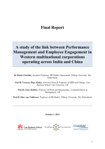 Final Report A study of the link between Performance Western multinational corporations