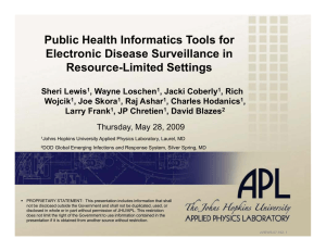 Public Health Informatics Tools for Electronic Disease Surveillance in Resource-Limited Settings