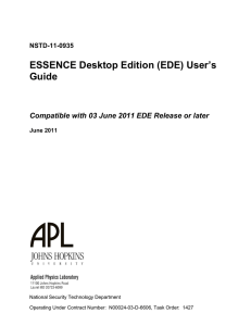 ESSENCE Desktop Edition (EDE) User’s Guide