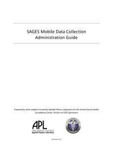 SAGES Mobile Data Collection Administration Guide