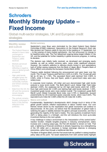 Monthly Strategy Update – Fixed Income Schroders