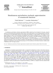 Simultaneous perturbation stochastic approximation of nonsmooth functions Vaida Bartkut_e , Leonidas Sakalauskas