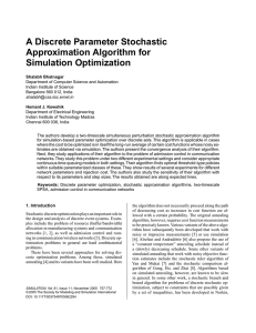 A Discrete Parameter Stochastic Approximation Algorithm for Simulation Optimization