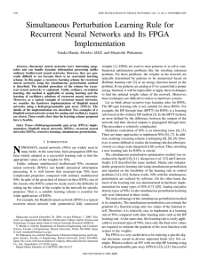 Simultaneous Perturbation Learning Rule for Recurrent Neural Networks and Its FPGA Implementation