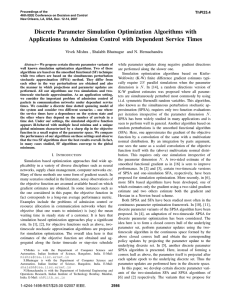 Discrete Parameter Simulation Optimization Algorithms with