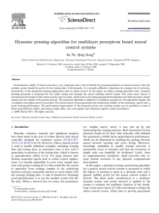 Dynamic pruning algorithm for multilayer perceptron based neural control systems