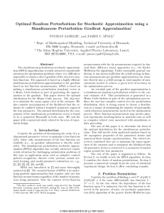 Optimal Random Perturbations for Stochastic Approximation using a