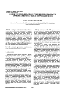 ON THE USE OF SIMULTANEOUS PERTURBATION STOCHASTIC APPROXIMATION