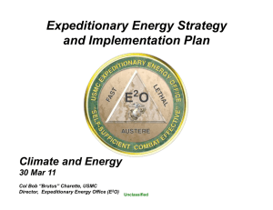 Expeditionary Energy Strategy and Implementation Plan Climate and Energy 30 Mar 11