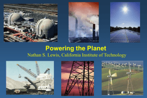 Powering the Planet Nathan S. Lewis, California Institute of Technology