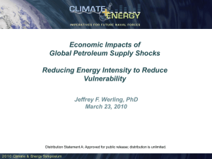 Economic Impacts of Global Petroleum Supply Shocks Reducing Energy Intensity to Reduce Vulnerability