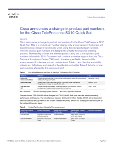 Cisco announces a change in product part numbers