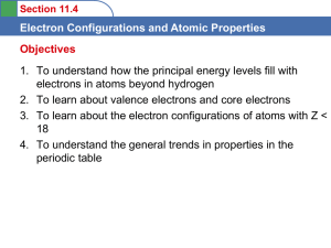 Electron Configurations and Atomic Properties electrons in atoms beyond hydrogen