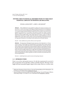 FITTING THE STATISTICAL DISTRIBUTIONS 33 Jurnal Teknologi, 46(C) Jun 2007: 3348