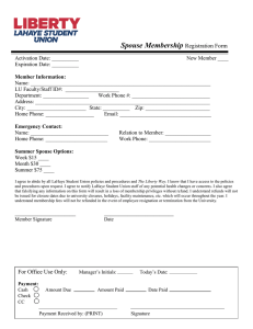 Spouse Membership  Registration Form