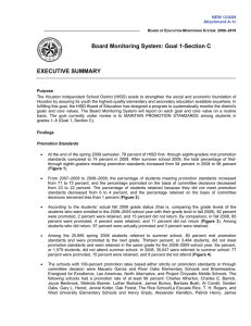 Board Monitoring System: Goal 1-Section C EXECUTIVE SUMMARY