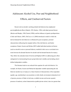 Adolescent Alcohol Use, Peer and Neighborhood Effects, and Unobserved Factors