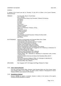UNIVERSITY OF EXETER CNL/14/76 COUNCIL