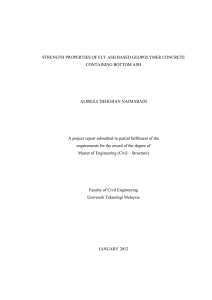 STRENGTH PROPERTIES OF FLY ASH BASED GEOPOLYMER CONCRETE CONTAINING BOTTOM ASH