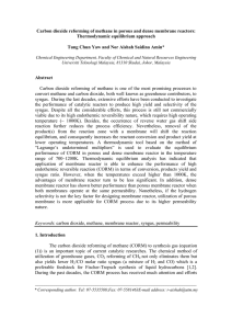 Carbon dioxide reforming of methane in porous and dense membrane... Thermodynamic equilibrium approach