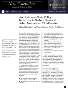 New Federalism An Update on State Policy Initiatives to Reduce Teen and