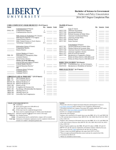 Bachelor of Science in Government Politics and Policy Concentration