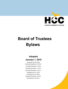 Bylaws Board of Trustees Adopted January 1, 2010