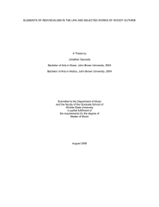 ELEMENTS OF INDIVIDUALISM IN THE LIFE AND SELECTED WORKS OF... A Thesis by Jonathan Sauceda