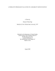 A FORMATIVE PROGRAM EVALUATION OF A DISABILITY SERVICES OFFICE