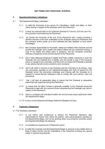 GBP TERMS AND CONDITIONS- INTERNAL Department/College’s obligations 4.