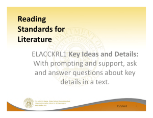 Reading Standards for Literature
