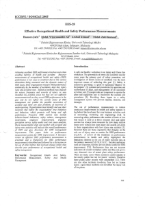 ICCBPE / SOMChE 2005 EES-28 Effective Occupational Health aud Safety Performance Measurements