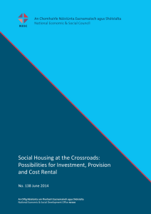 Social Housing at the Crossroads: Possibilities for Investment, Provision and Cost Rental