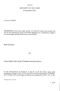 JUDGMENT OF THE COURT 20 September 2001 * In Case C-184/99,