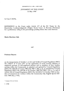 JUDGMENT OF THE COURT 12 May 1998 * In Case C-85/96, REFERENCE