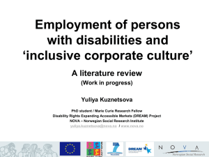 Employment of persons with disabilities and ‘inclusive corporate culture’ A literature review