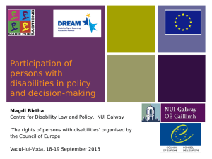 + Participation of persons with disabilities in policy