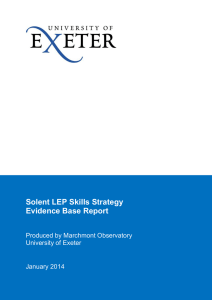 Solent LEP Skills Strategy Evidence Base Report  Produced by Marchmont Observatory