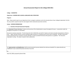 Annual Assessment Report to the College 2010-2011